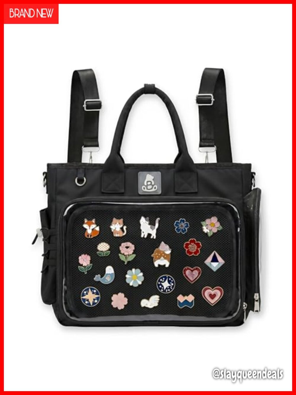 Ita Bag Convertible Crossbody Backpack with Clear Window for Pins Cosplay Anime